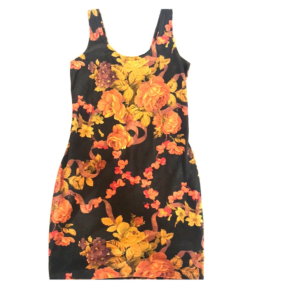 Vintage velvet fall florals dress 🧡